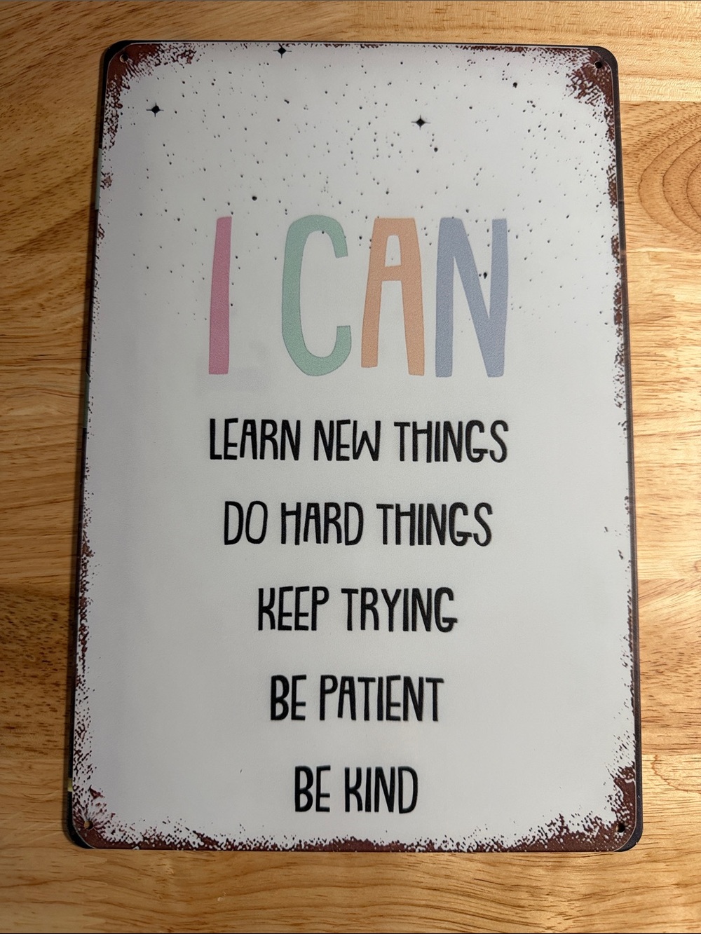 I CAN Inspirational Metal Wall Sign - Pastel Multicolor
